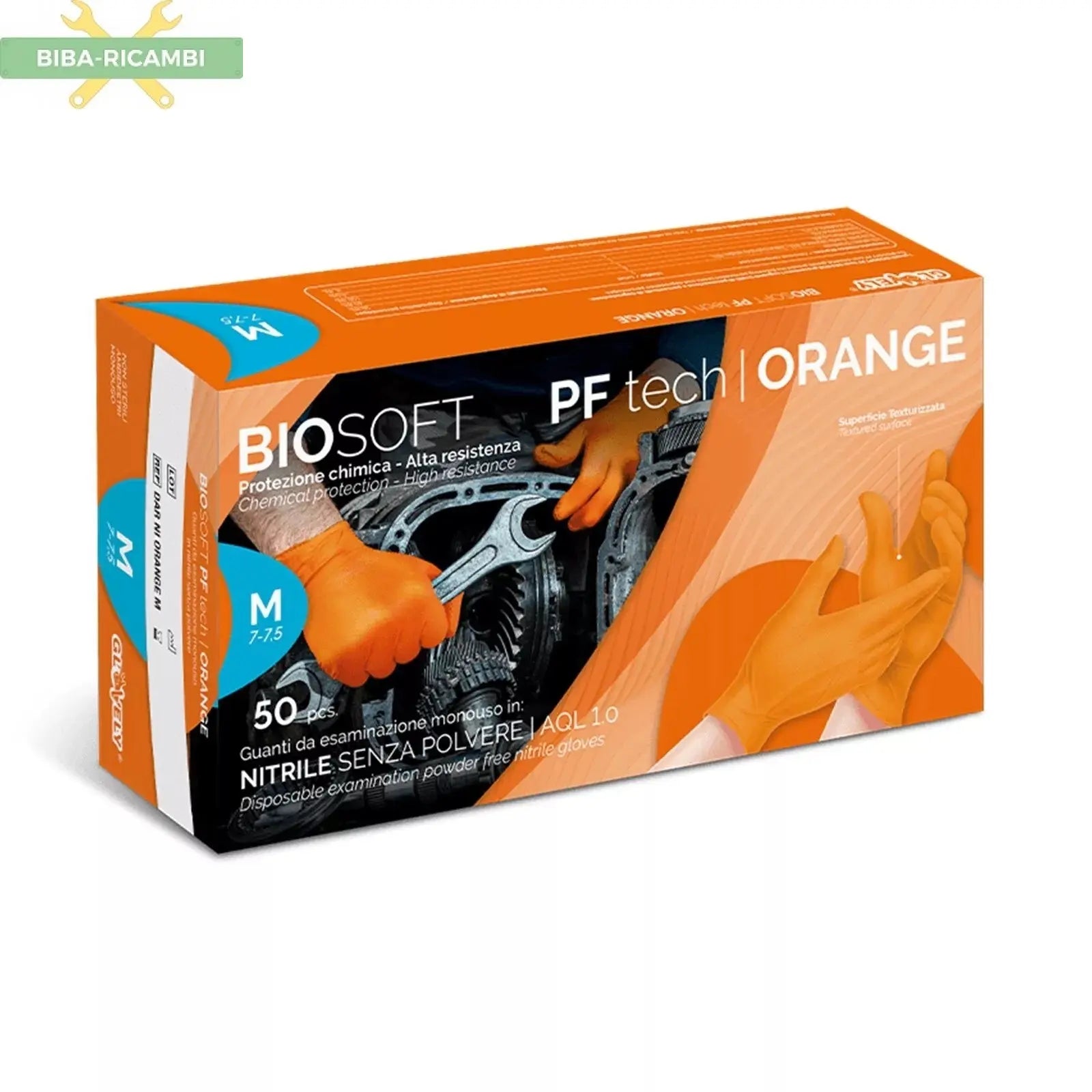 Guanti Nitrile Professionali Senza Polvere Alta Resistenza Misura XL (50Pzz) BIBA-RICAMBI