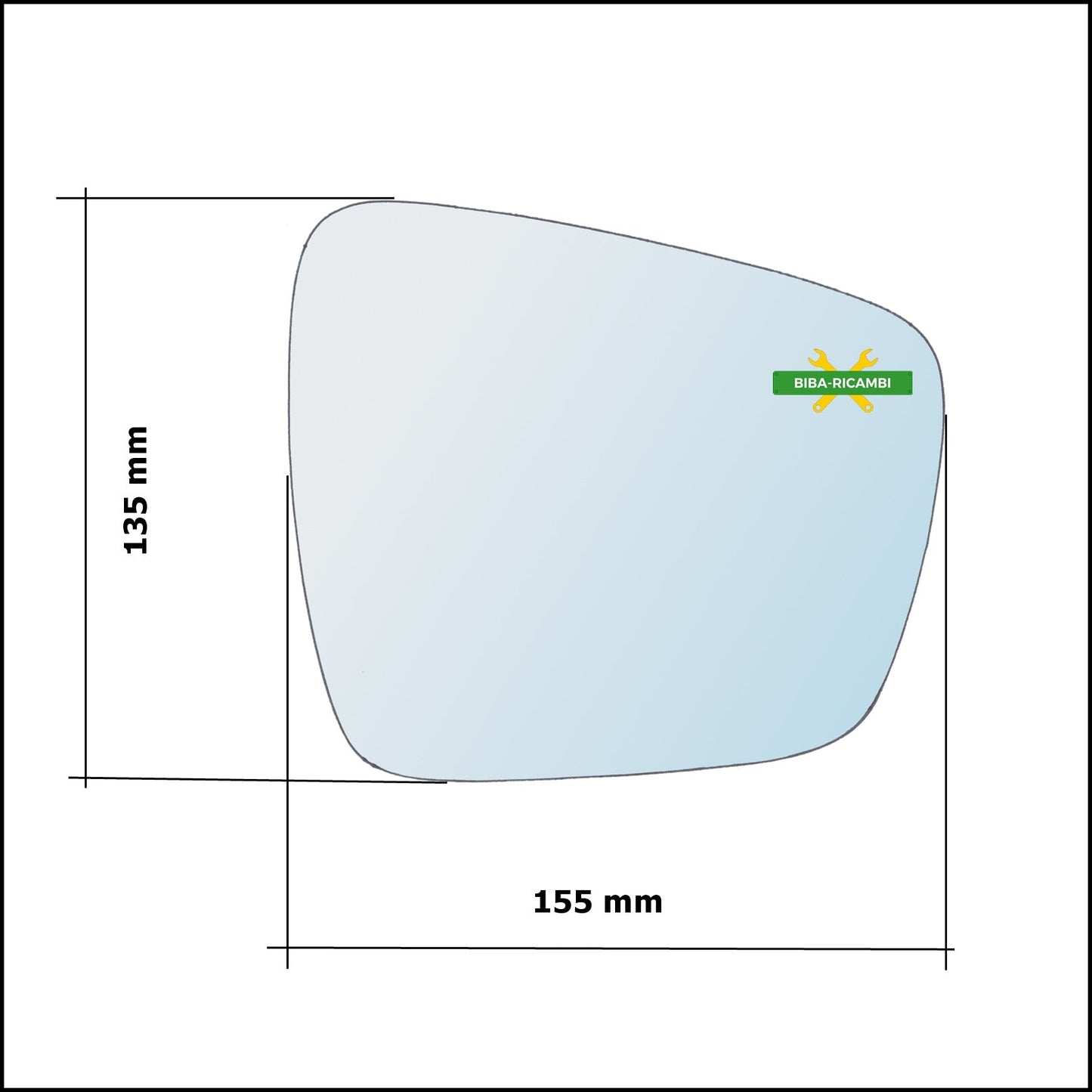 Piastra Specchio Retrovisore Con Blind Spot Lato Dx-Passeggero Per Renault Grand Scenic IV (R9) dal 2016> BIBA-RICAMBI