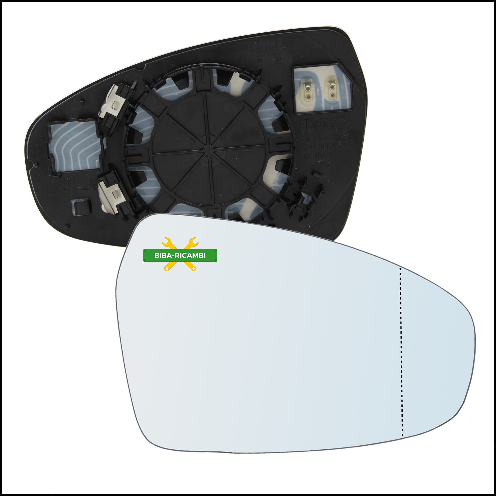 Piastra Retrovisore Termica Asferica Lato Dx-Passeggero Per Kia XCeed (CD) dal 2019> BIBA-RICAMBI