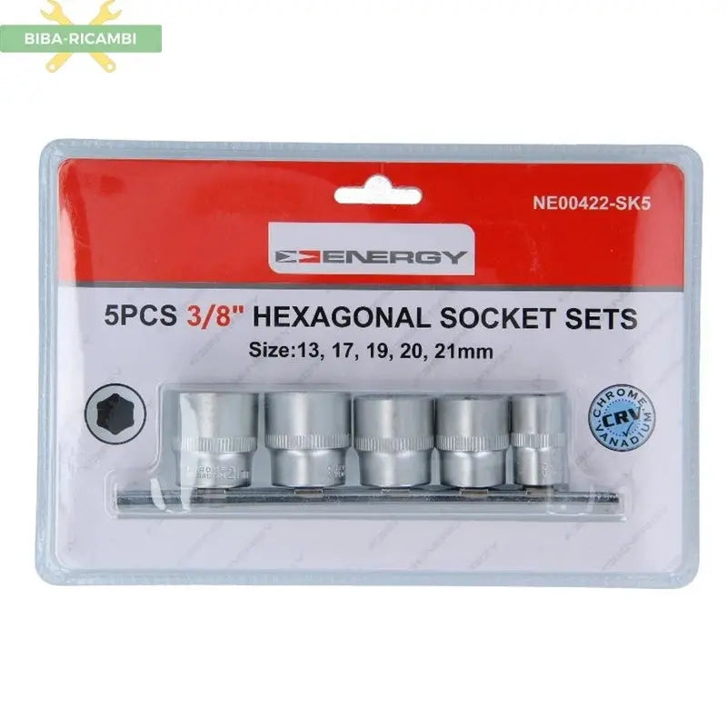 Kit chiavi a bussola acciaio al cromo vanadio Blister pack ENERGY