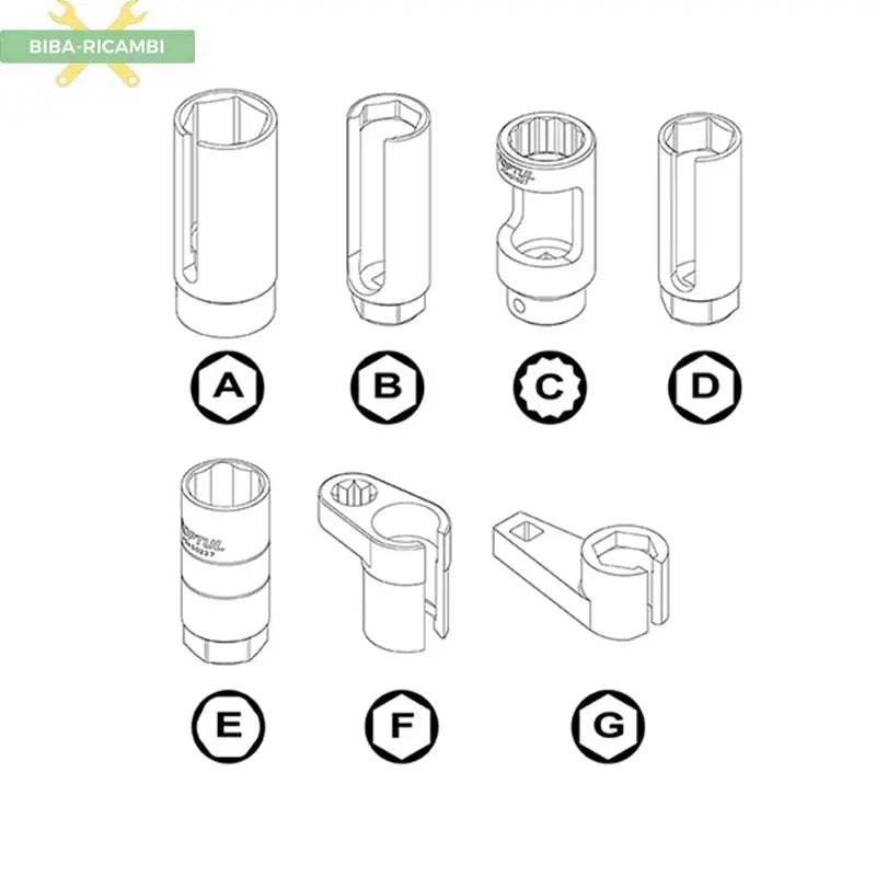 Kit professionale 7 prese assortite per la rimozione e l'installazione di sensori di ossigeno, TOPTUL