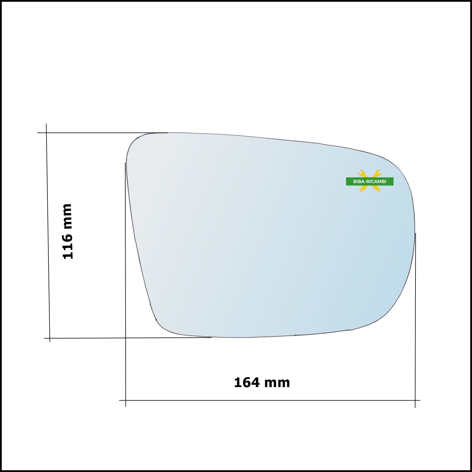 Vetro Specchio Retrovisore Cromato Lato Sx-Guidatore Per Subaru Legacy IV (BL,BP) dal 2003-2009 BIBA-RICAMBI