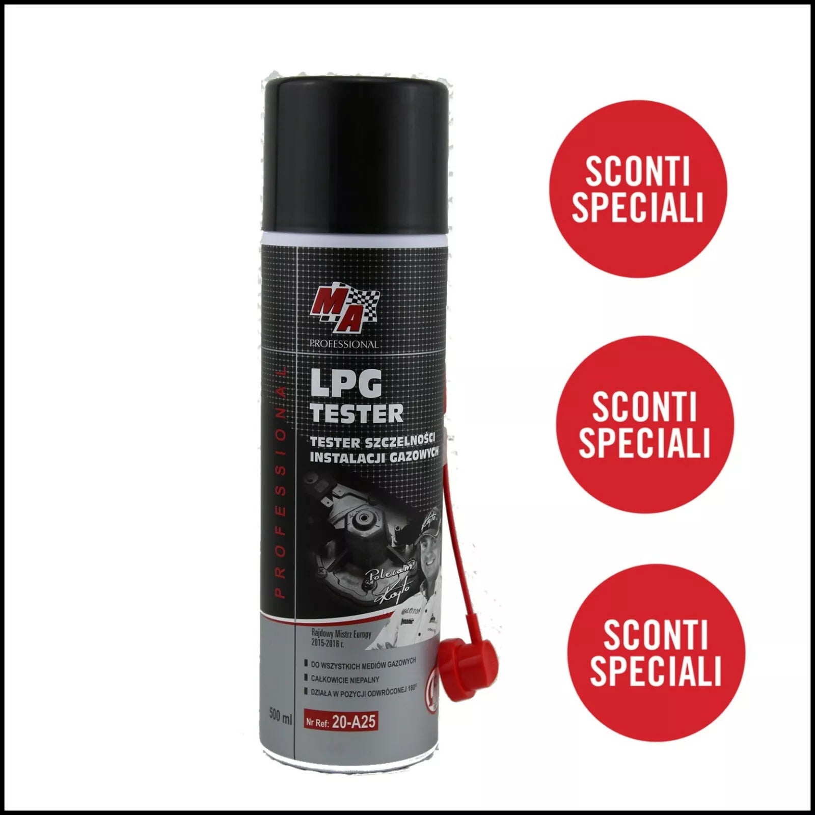 Spray rivelatore fughe di gas Gpl Metano Lpg Tester 500 ml Officina Auto Moto MA PROFESSIONAL