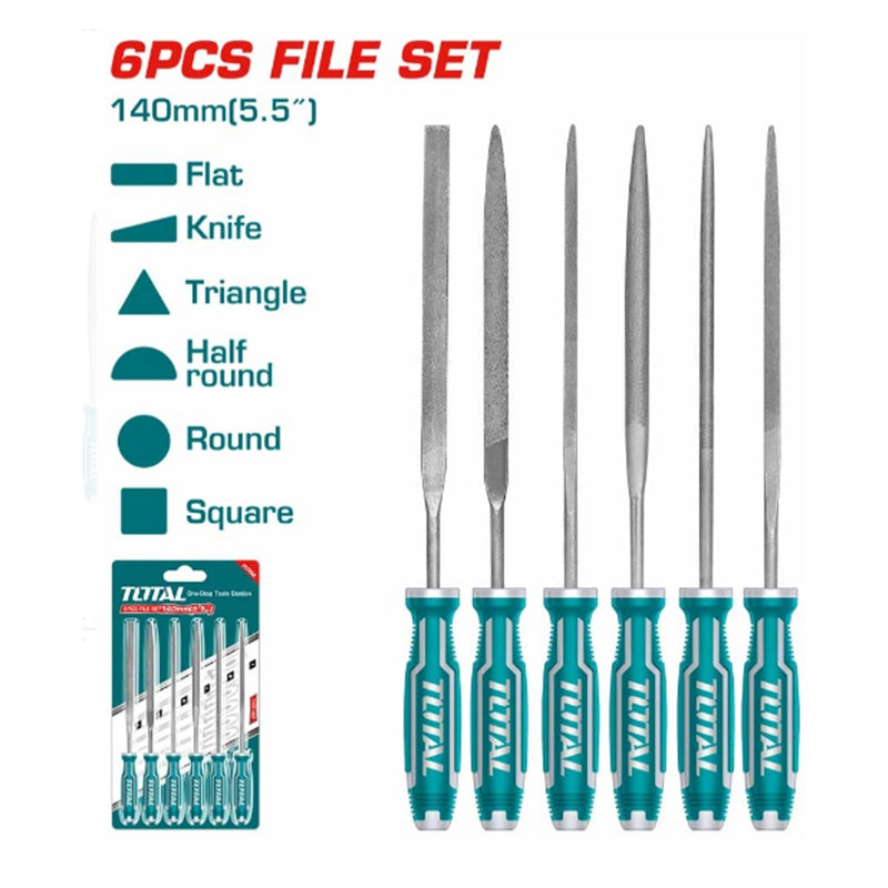 Set di lime TOTAL THT91462 composto da 6 lime con diverse forme INECO