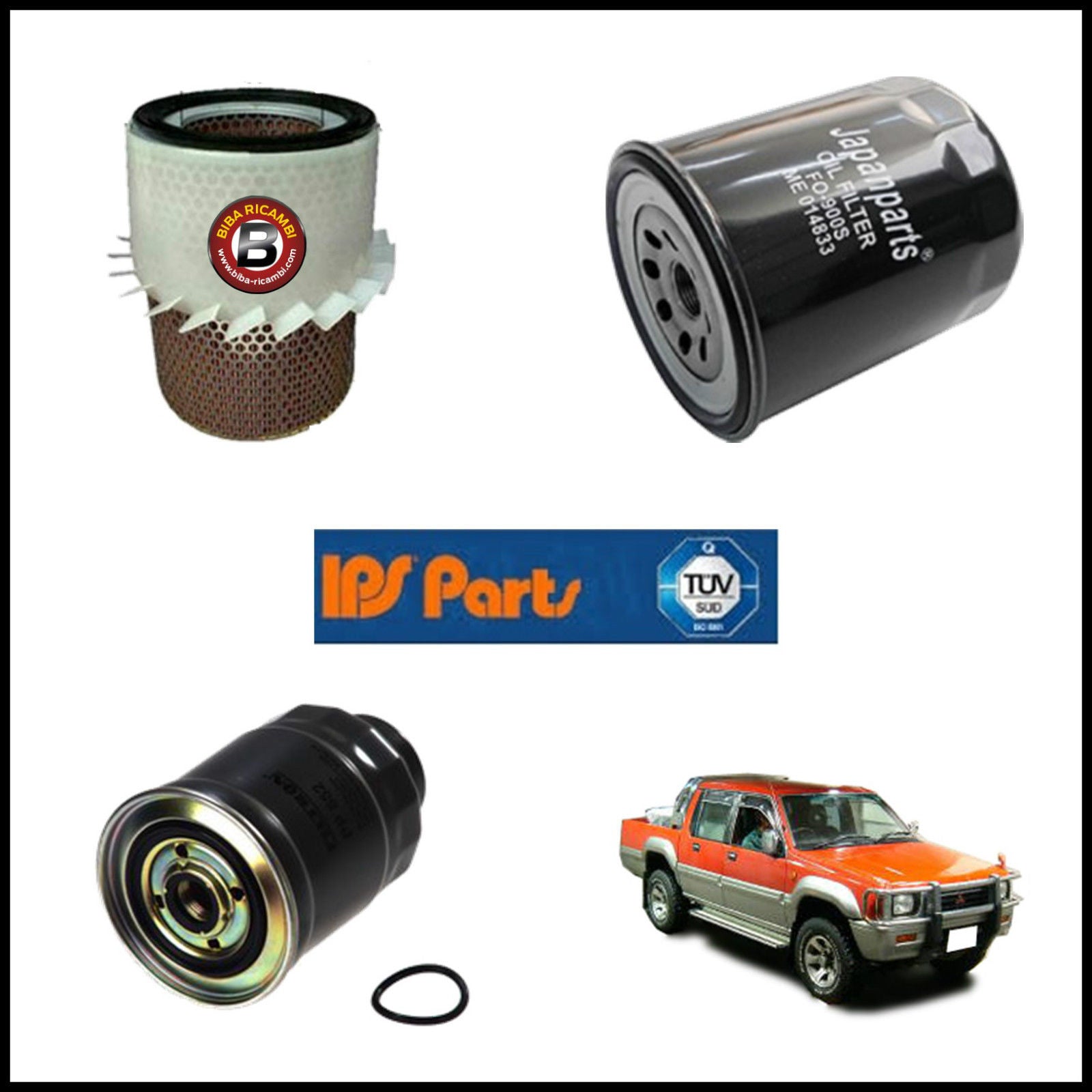 Kit Tagliando Filtri Per Mitsubishi L200 2.500 D 51kw/70cv dal 1986> BIBA-RICAMBI