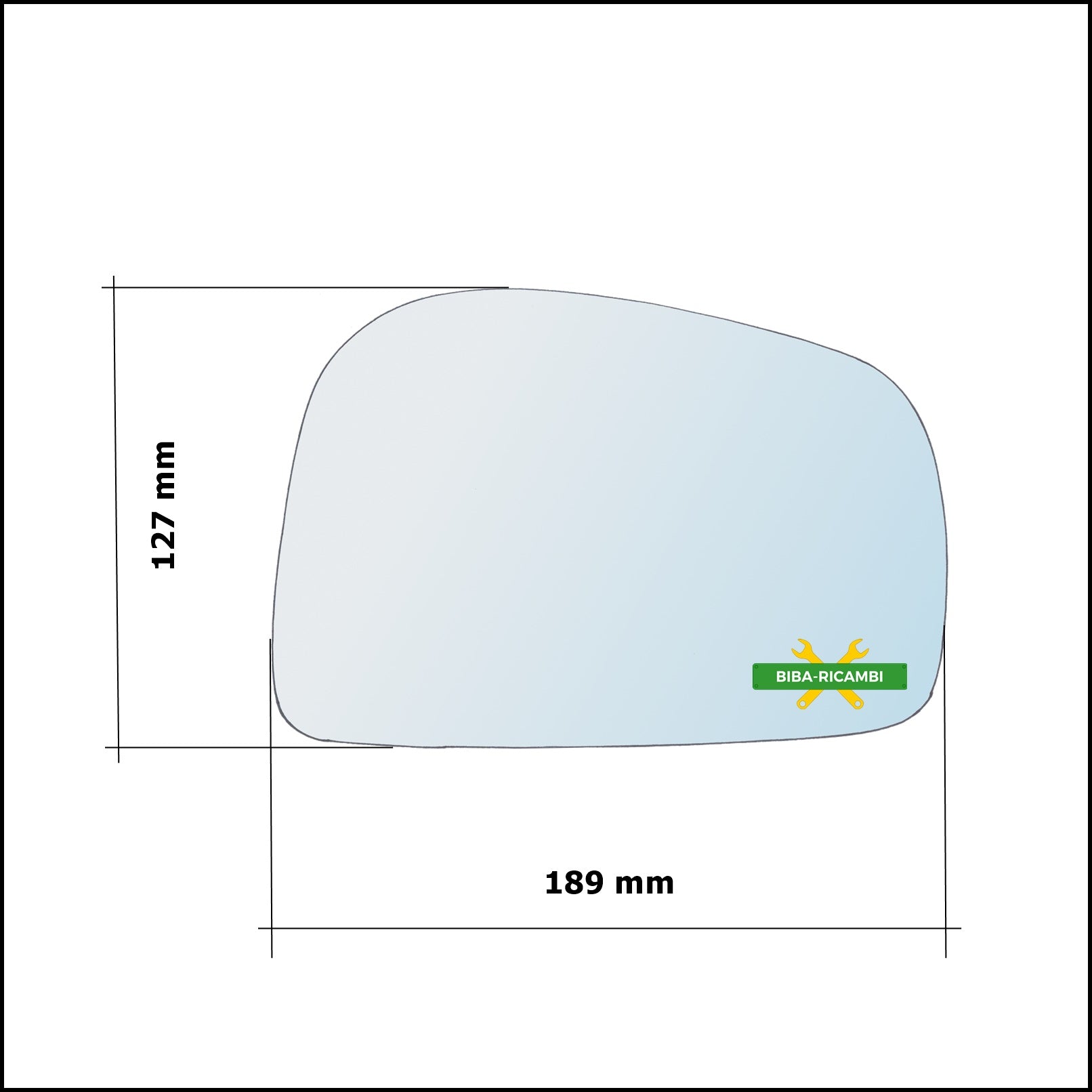 Vetro Specchio Retrovisore Cromato Lato Dx-Passeggero Per Ssangyong Musso (FJ) dal 1993-2005 BIBA-RICAMBI