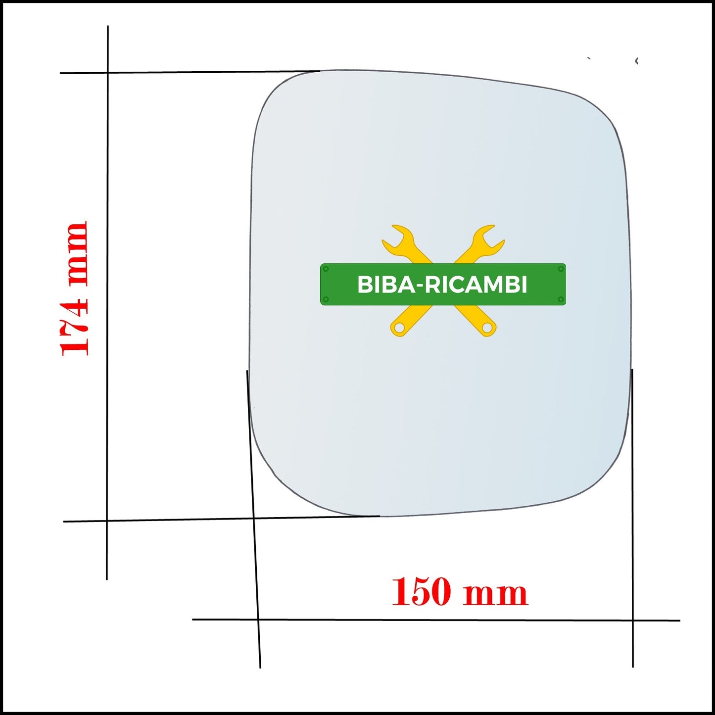 Vetro Specchio Retrovisore Lato Sx-Guidatore Per Mitsubishi Pajero II (V3_W) dal 1990-2000 BIBA-RICAMBI