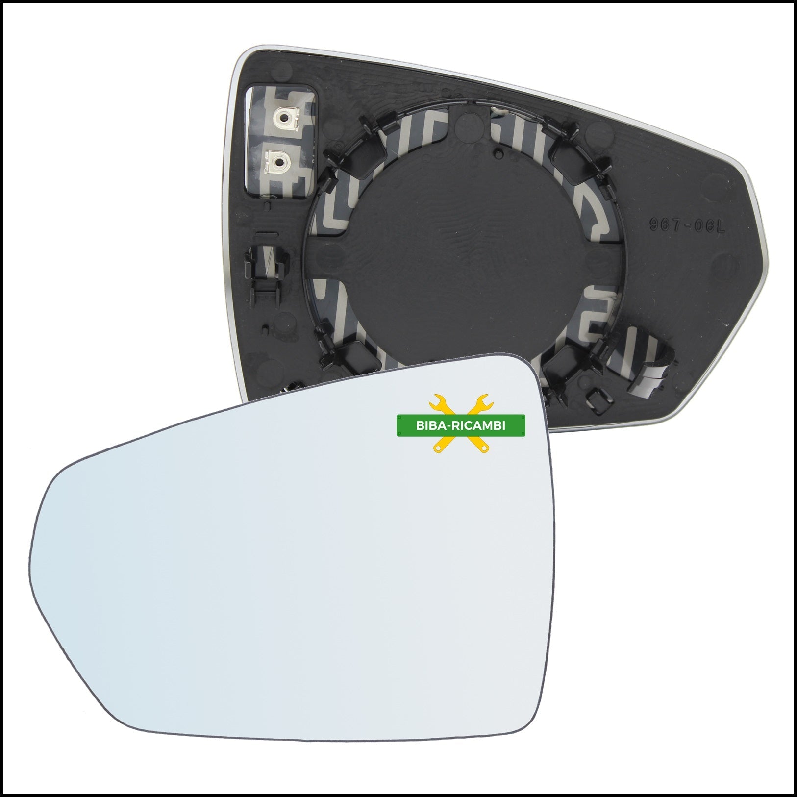 Piastra Specchio Retrovisore Termico Lato Sx-Guidatore Per Vw POLO (AW1) dal 2017> BIBA-RICAMBI