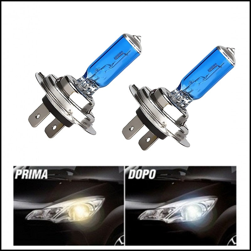 Coppia Lampadine H7 12V 55W Effetto Xenon +100% Luce BIBA-RICAMBI