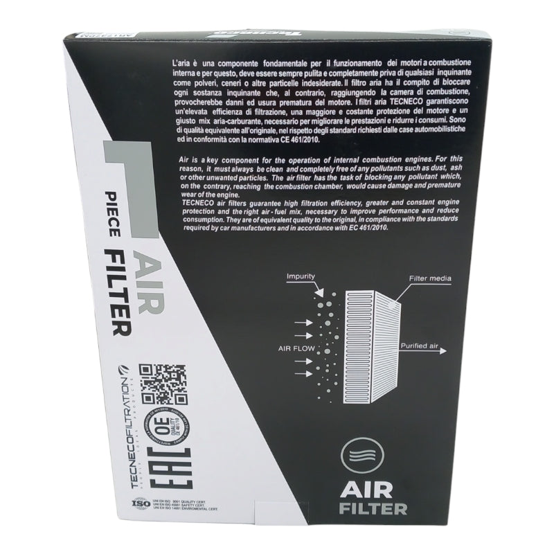 Filtro Aria Motore Per Fiat Panda III (312) 1.0 Mild Hybrid BIBA-RICAMBI