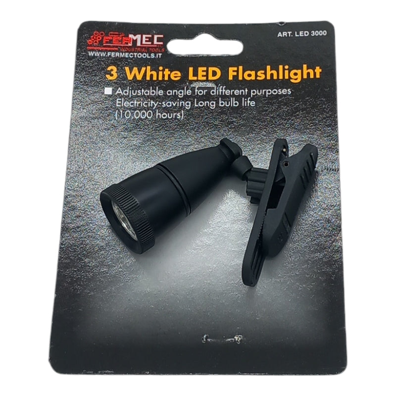Mini torcia clip faretto a batteria faro LED orientabile pesca emergenza lettura FERMEC