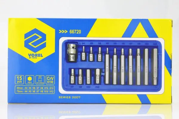 Serie 15 Inserti Esagonali H4-H12 - BIBA-RICAMBI