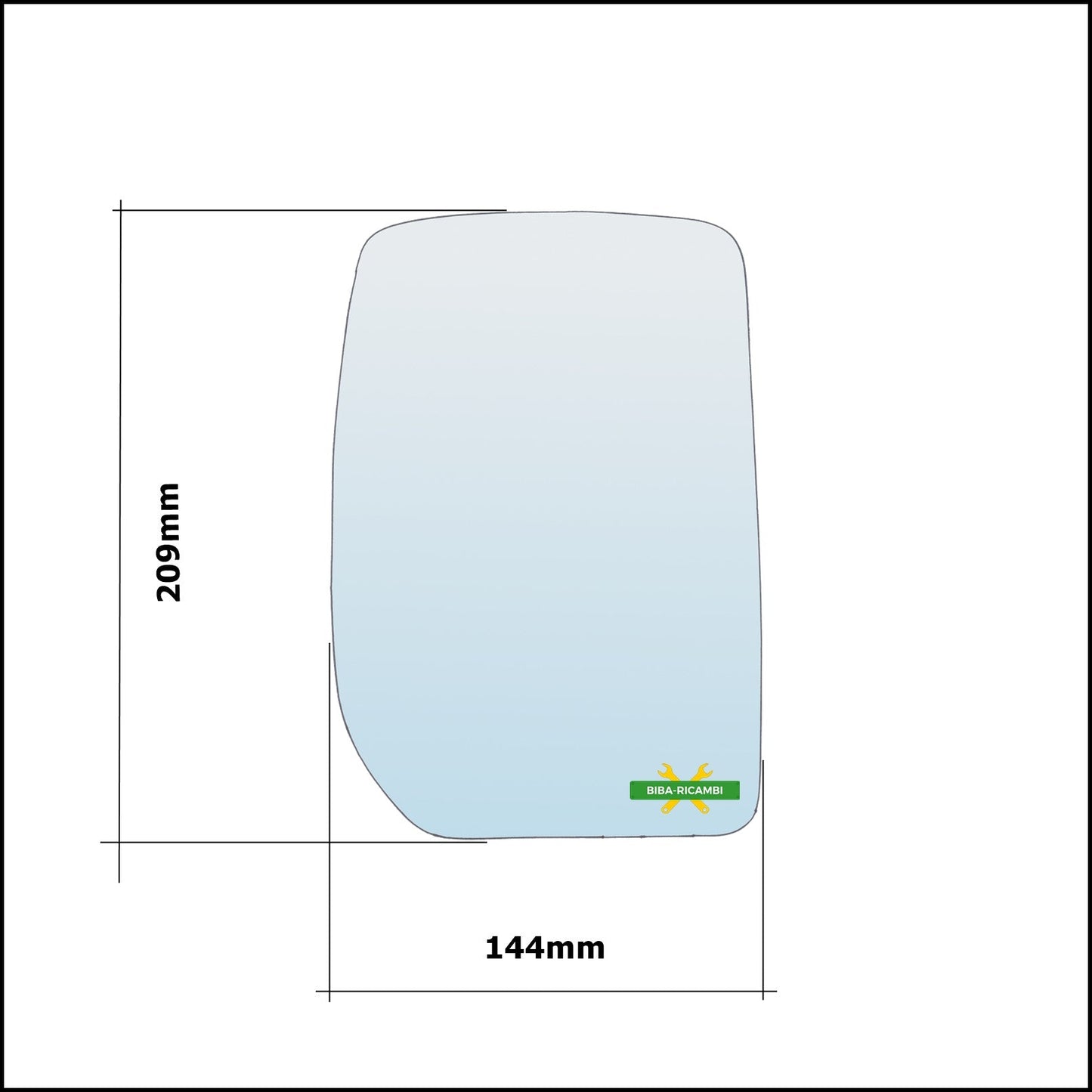 Vetro Specchio Retrovisore Cromato Lato Dx-Passeggero Per Ford Transit II dal 2000-2006 BIBA-RICAMBI