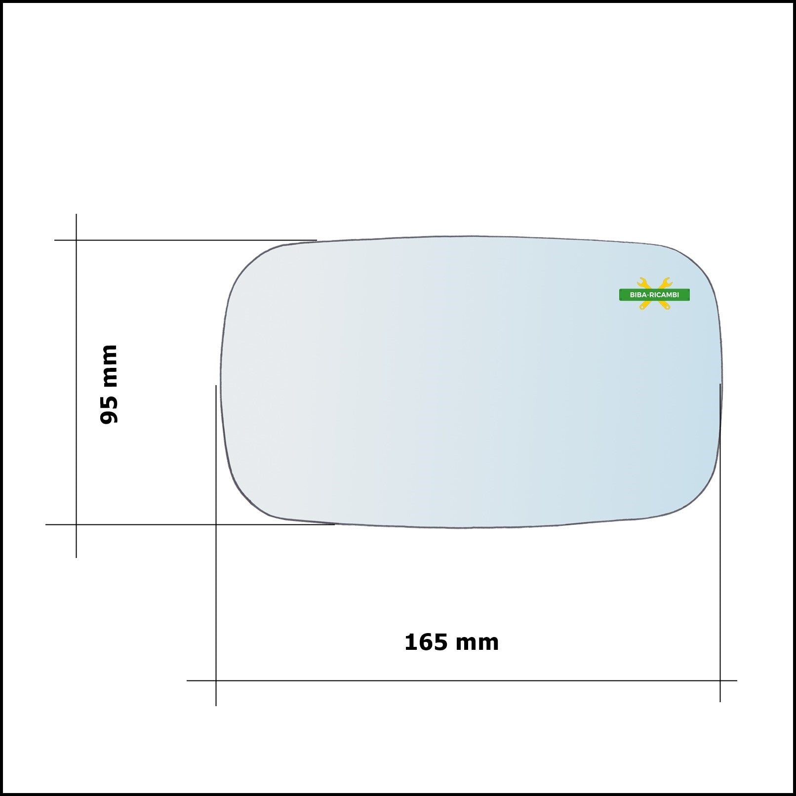 Vetro Specchio Retrovisore Cromato Asferico Lato Dx-Passeggero Per Fiat Punto I (176) dal 1993-1999 BIBA-RICAMBI