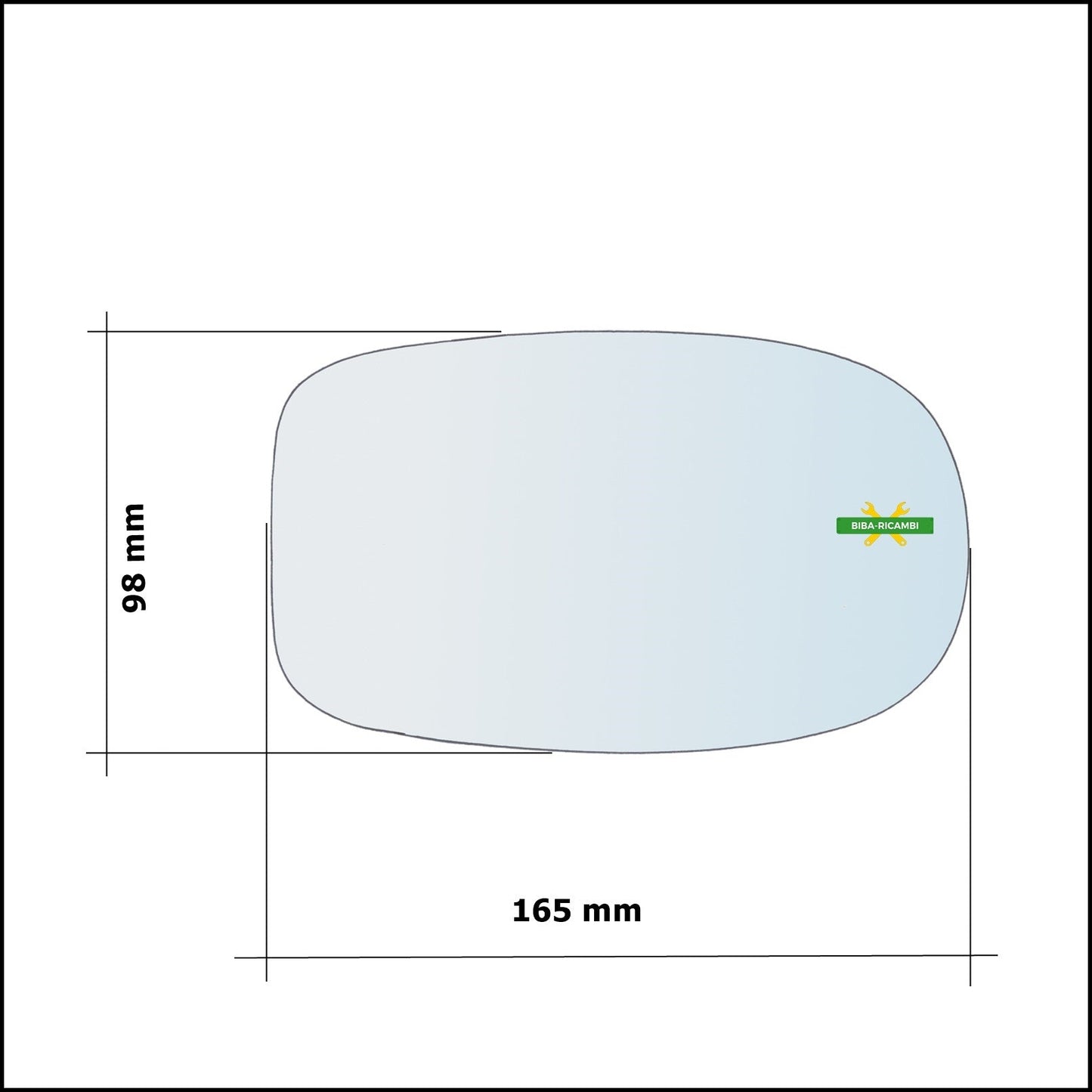 Vetro Specchio Retrovisore Cromato Lato Dx-Passeggero Per Lancia Thesis (841) dal 2002-2009 BIBA-RICAMBI