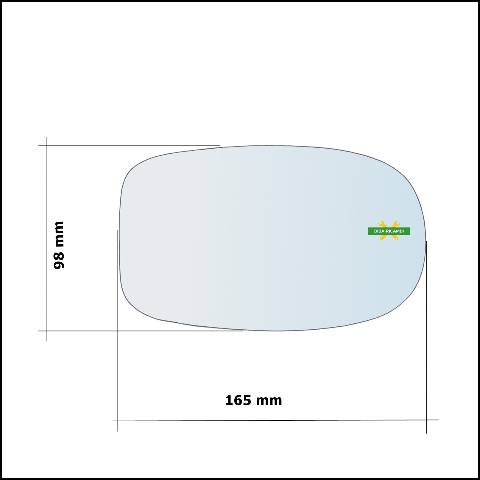 Vetro Specchio Retrovisore Cromato Lato Sx-Guidatore Per Lancia Thesis (841) dal 2002-2009 BIBA-RICAMBI
