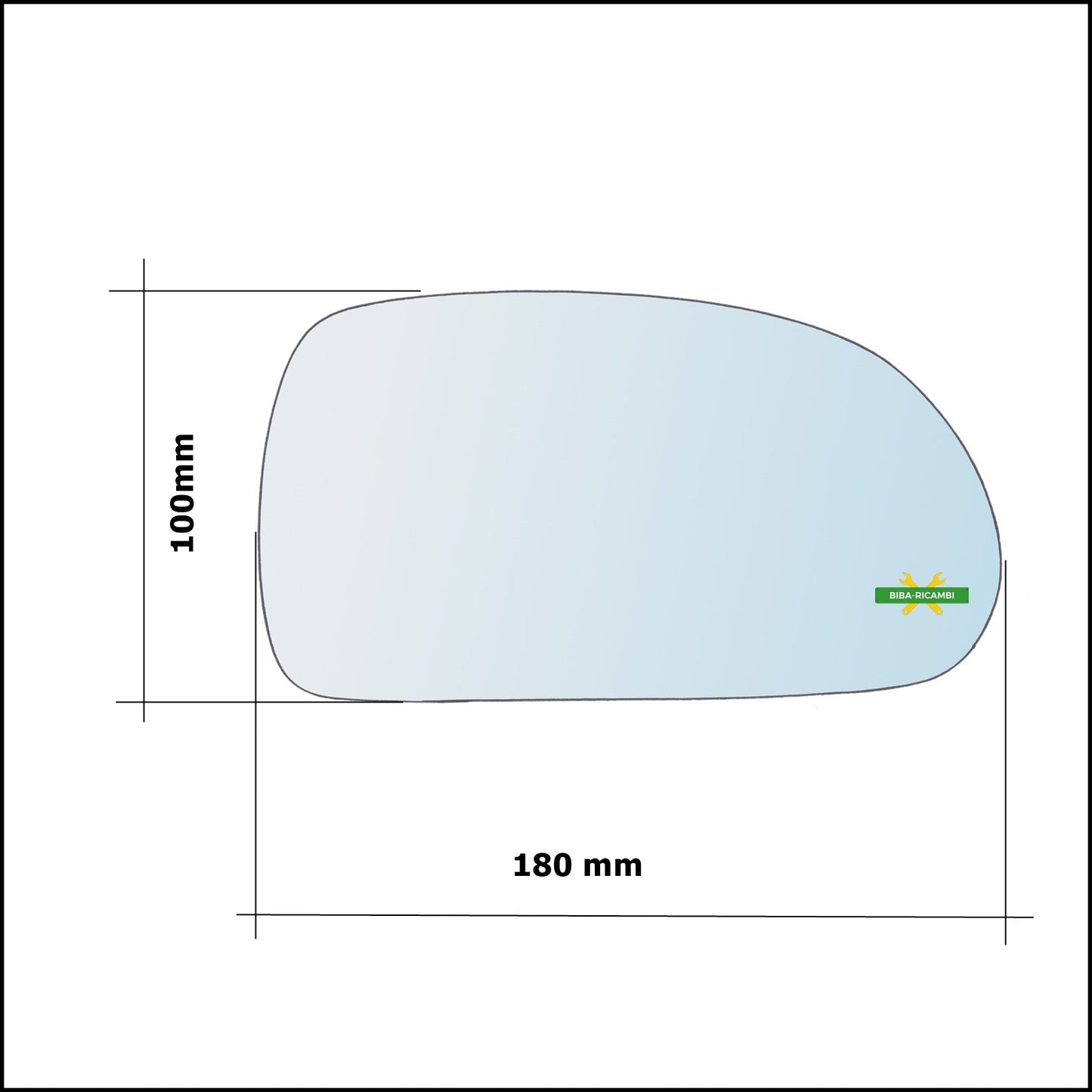 Vetro Specchio Retrovisore Cromato Asferico Lato Sx-Guidatore Per Hyundai Elantra I (XD) dal 2000-2006 BIBA-RICAMBI