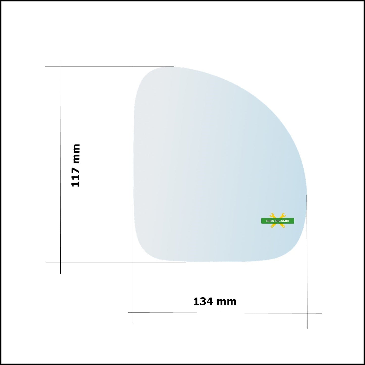 Vetro Specchio Retrovisore Cromato Asferico Lato Dx-Passeggero Per Fiat Multipla (186) dal 1999-2010 BIBA-RICAMBI