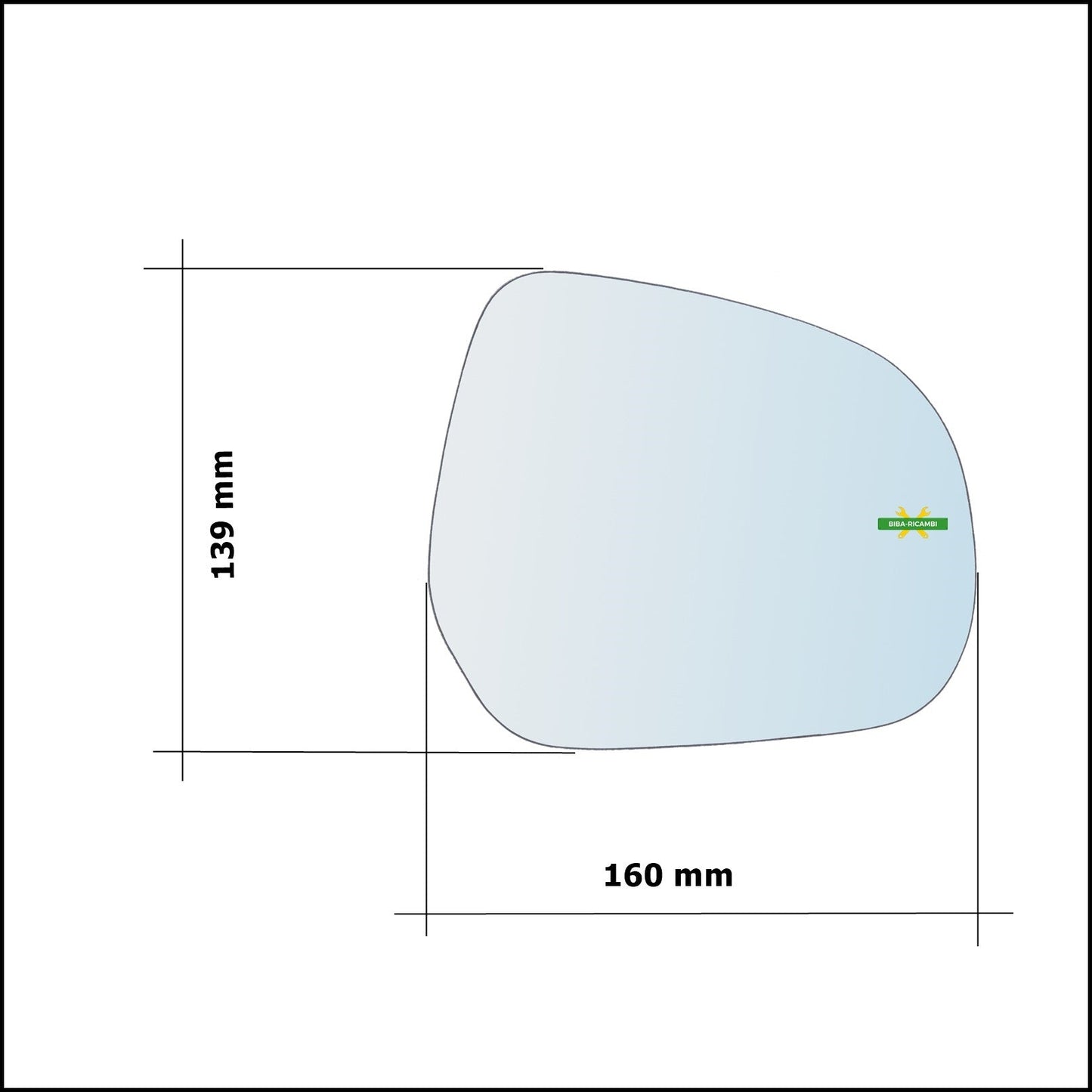 Vetro Specchio Retrovisore Cromato Asferico Lato Sx-Guidatore Per Opel Agila B (H08) dal 2008-2014 BIBA-RICAMBI