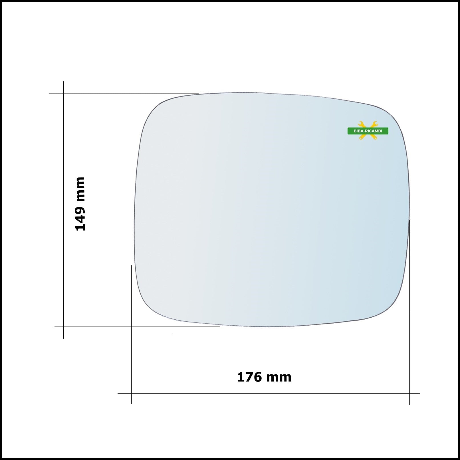 Vetro Specchio Retrovisore Cromato Lato Dx-Passeggero Per Opel Combo I dal 1994-2001 BIBA-RICAMBI