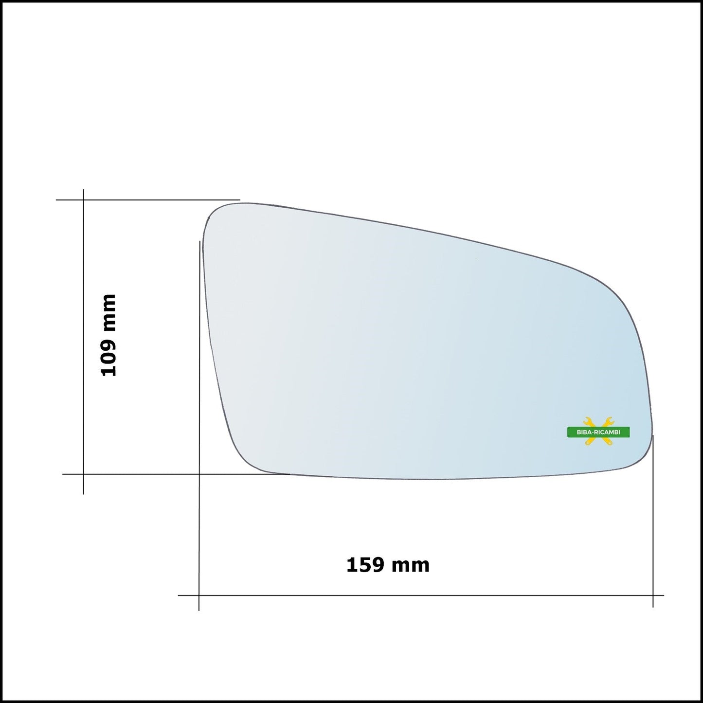 Vetro Specchio Retrovisore Cromato Asferico Lato Sx-Guidatore Per Opel Zafira B (A05) solo dal 2005-2008 BIBA-RICAMBI