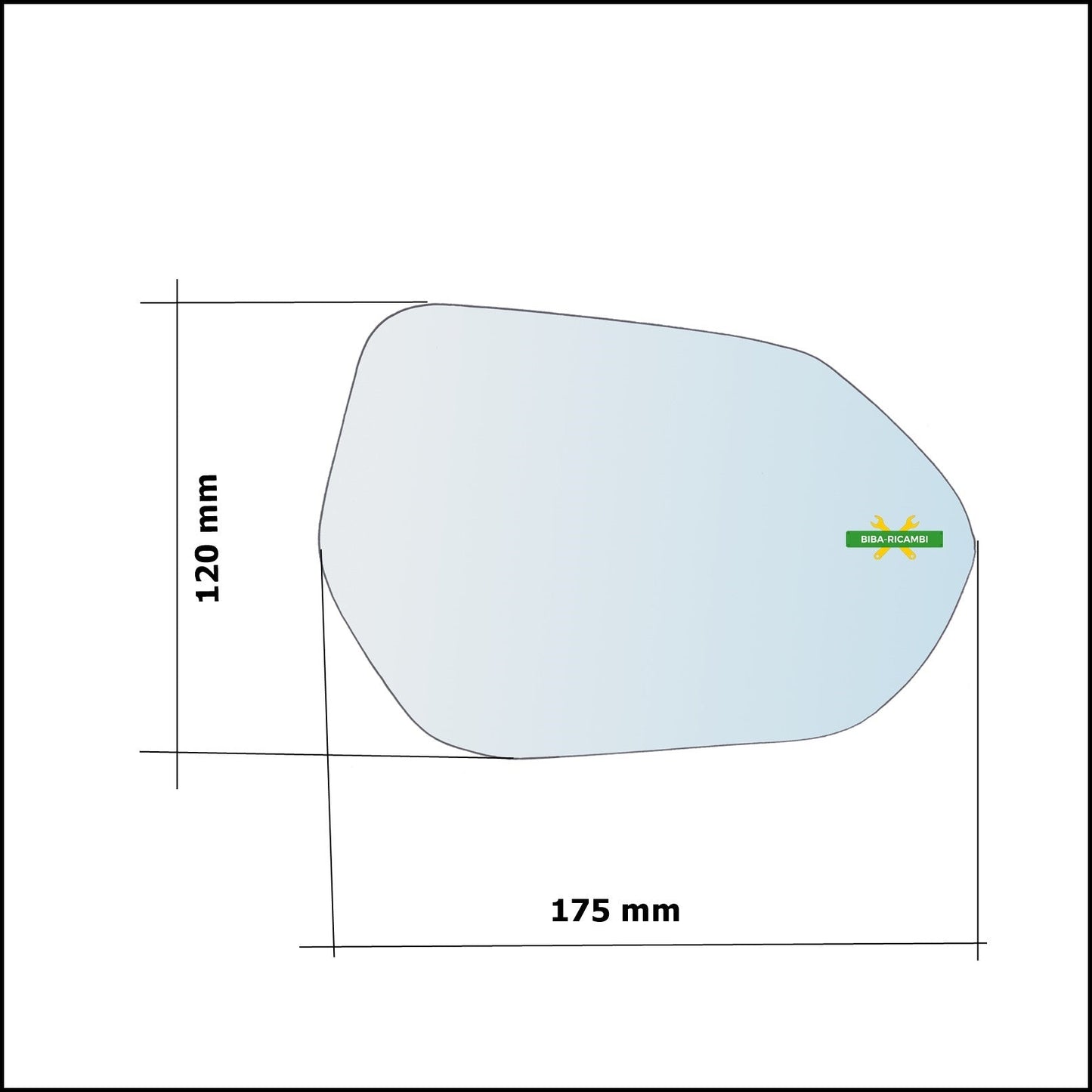 Vetro Specchio Retrovisore Cromato Lato Sx-Guidatore Per Toyota Prius IV (W5) dal 2015> BIBA-RICAMBI