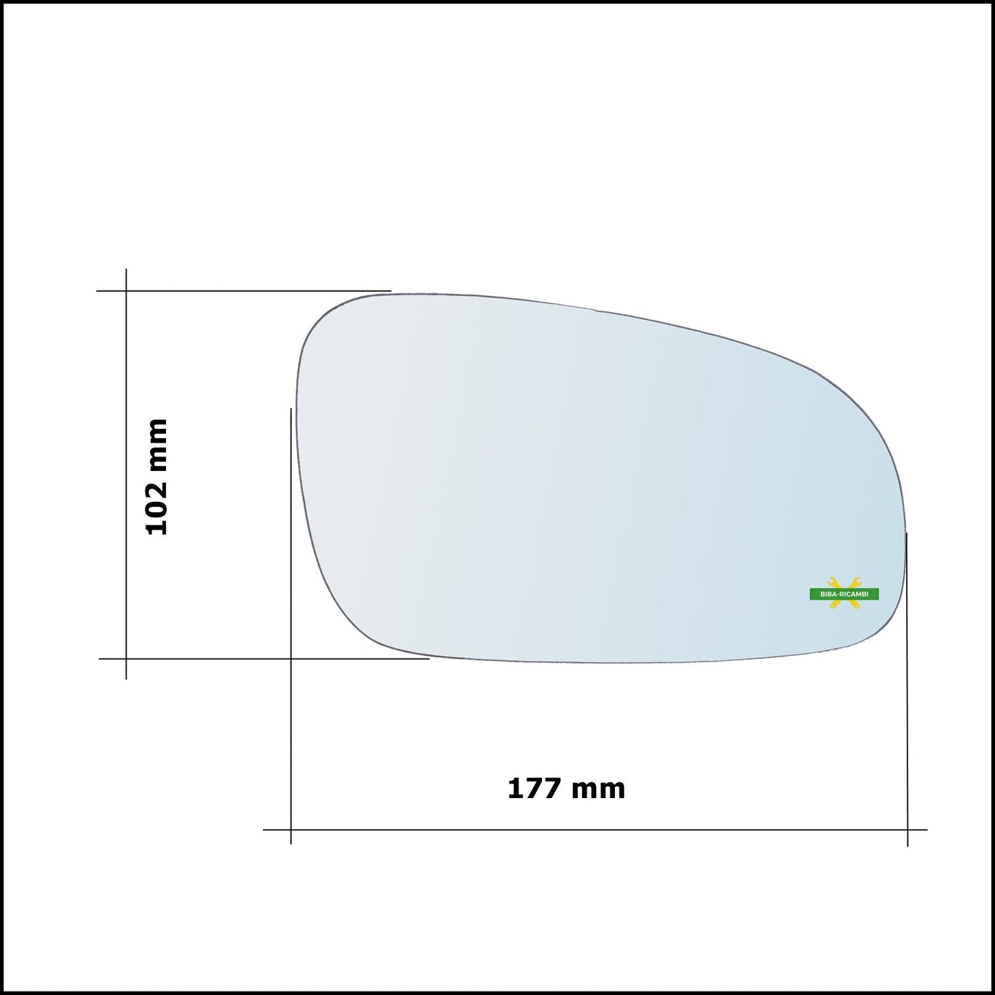 Vetro Specchio Retrovisore Cromato Asferico Lato Sx-Guidatore Per Volvo S80 I (184) dal 1998-2006 BIBA-RICAMBI