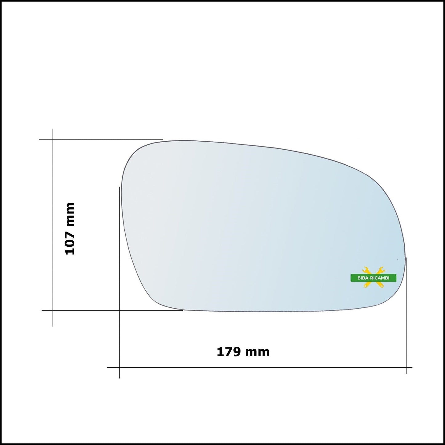 Vetro Specchio Retrovisore Cromato Asferico Lato Sx-Guidatore Per Volkswagen Fox I (5Z1) dal 2003> BIBA-RICAMBI