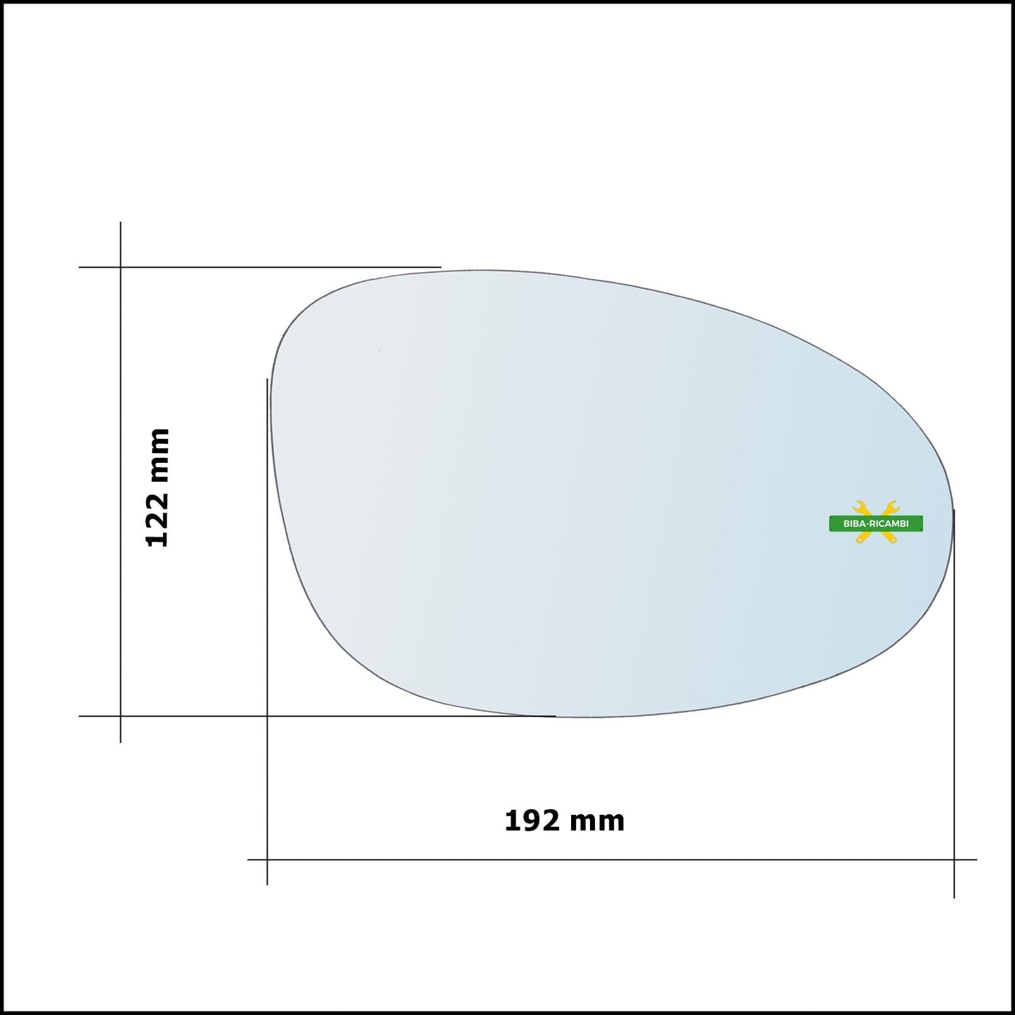 Vetro Specchio Retrovisore Cromato Asferico Lato Sx-Guidatore Per Renault Espace III (JE0) dal 1996-2002 BIBA-RICAMBI