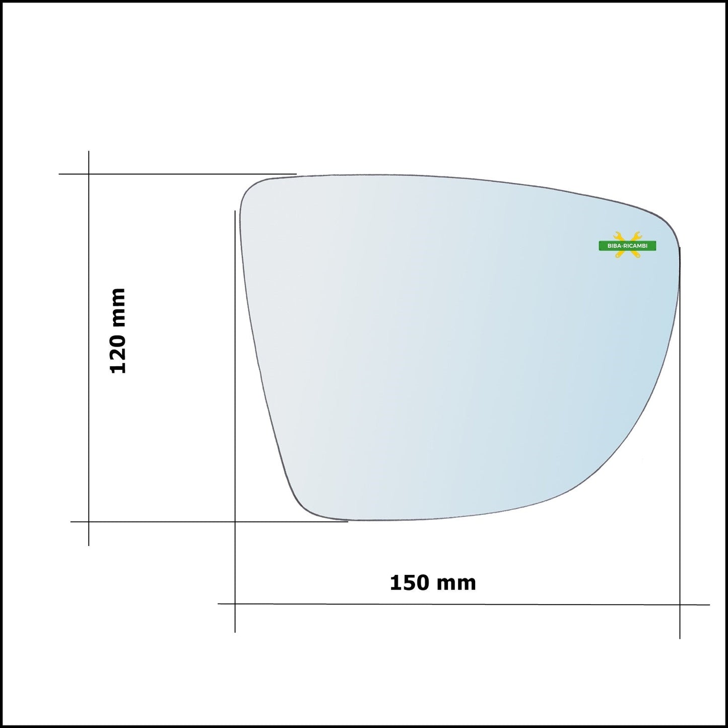 Vetro Specchio Retrovisore Cromato Lato Dx-Passeggero Per Renault Captur I (J5) dal 2013> BIBA-RICAMBI