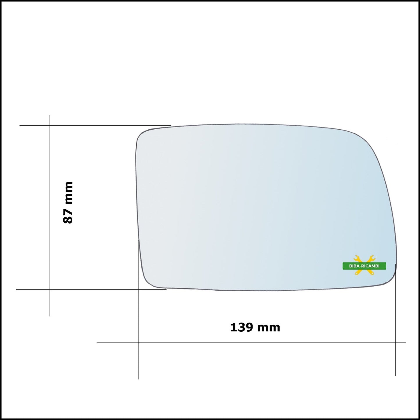 Vetro Specchio Retrovisore Cromato Asferico Lato Sx-Guidatore Per Renault Super 5 (B/C) dal 1984-1996 BIBA-RICAMBI
