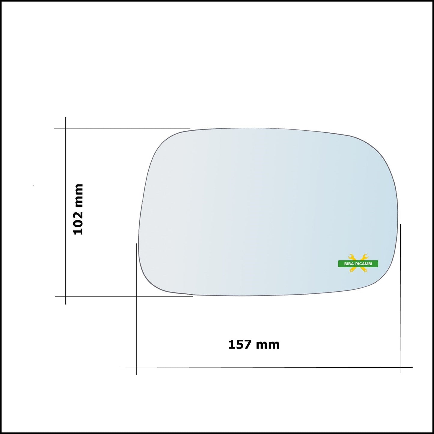 Vetro Specchio Retrovisore Cromato Asferico Lato Sx-Guidatore Per Suzuki Ignis II (MH) solo dal 2003-2008 BIBA-RICAMBI