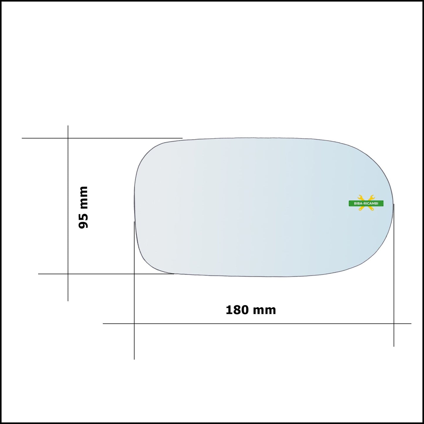 Vetro Specchio Retrovisore Lato Dx-Passeggero Per Fiat Palio Restyling dal 2002-2006 BIBA-RICAMBI