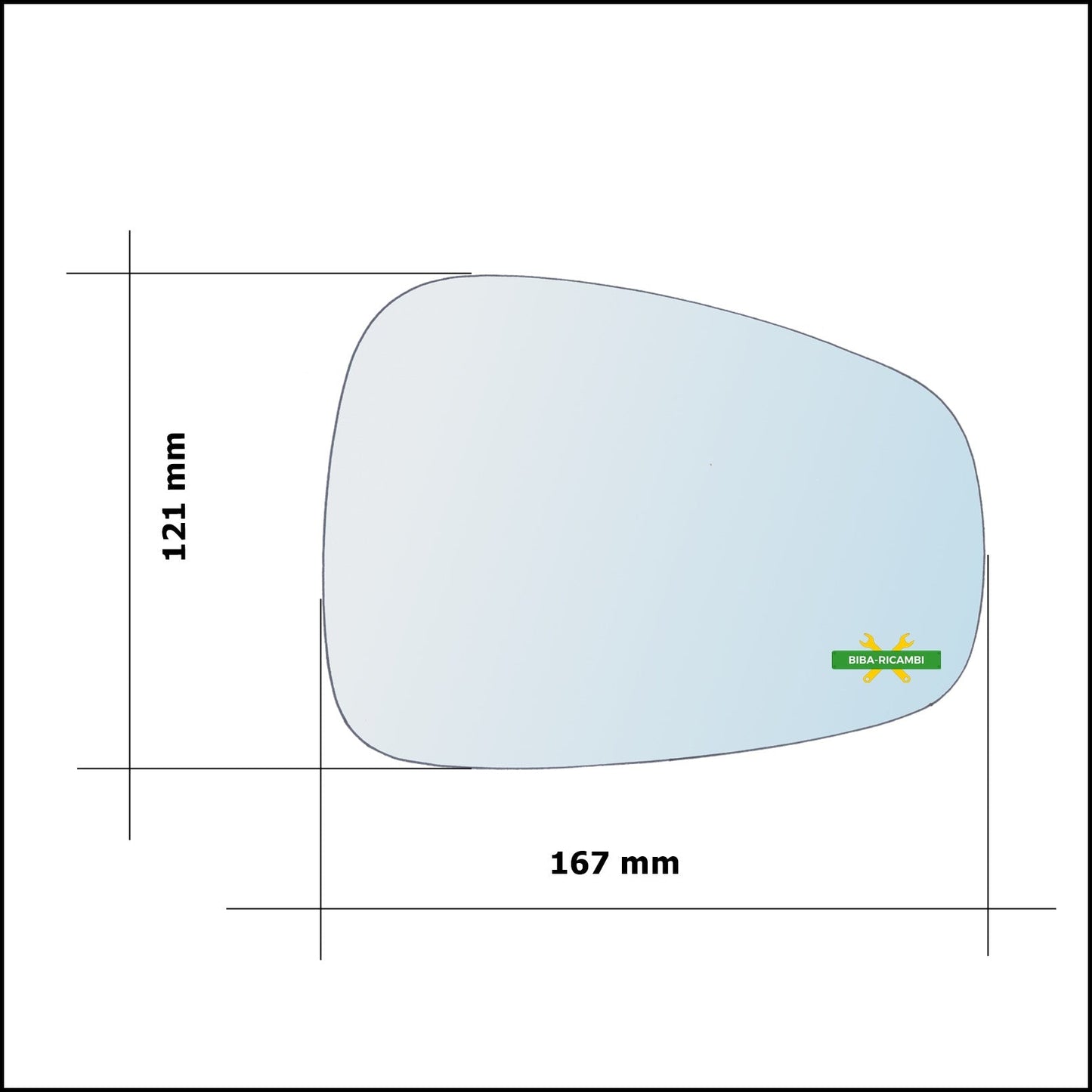 Vetro Specchio Retrovisore Lato Dx-Passeggero Per Romeo 159 (939) dal 2005-2012 BIBA-RICAMBI