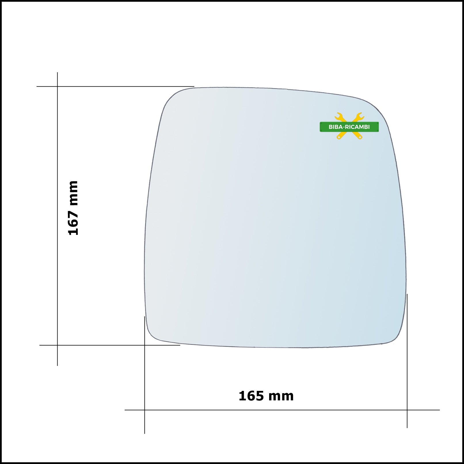 Vetro Specchio Cromato Asferico Lato Dx-Passeggero Per Suzuki Jimny I (SN) dal 1998-2006 BIBA-RICAMBI