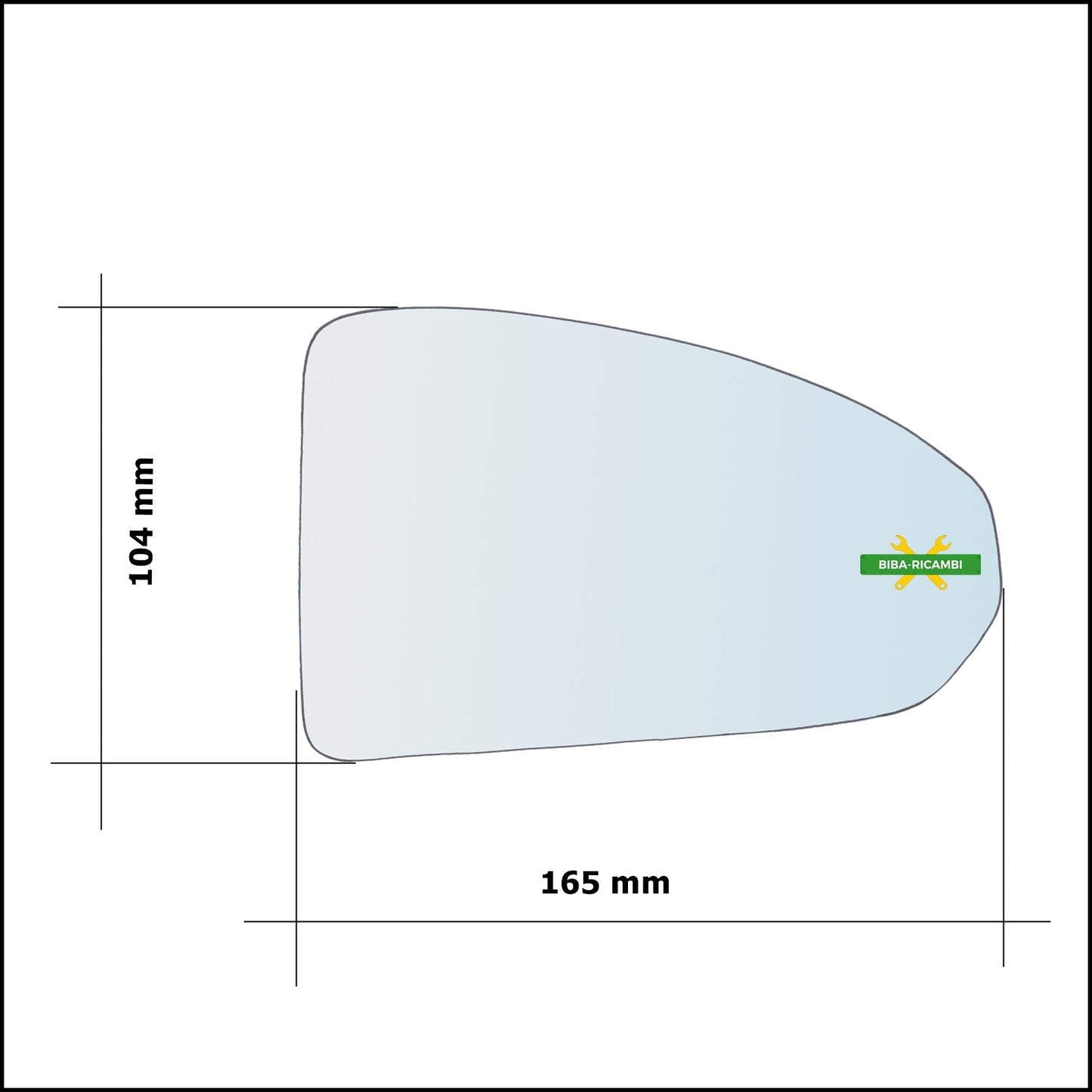 Vetro Specchio Retrovisore Asferico Lato Sx-Guidatore Per Audi TT III (FV) dal 2014> BIBA-RICAMBI