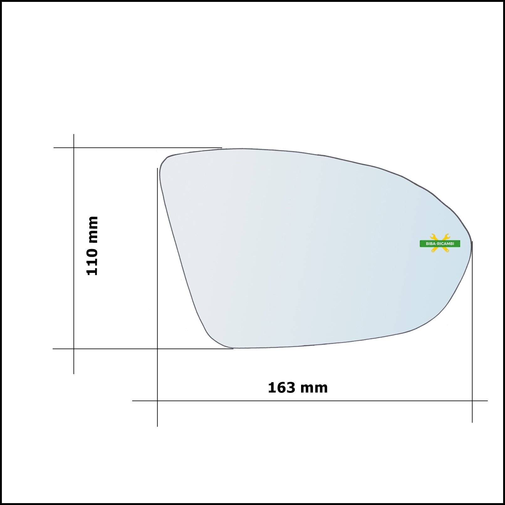 Vetro Specchio Retrovisore Asferico Lato Sx-Guidatore Per Opel Astra K (B16) dal 2015> BIBA-RICAMBI