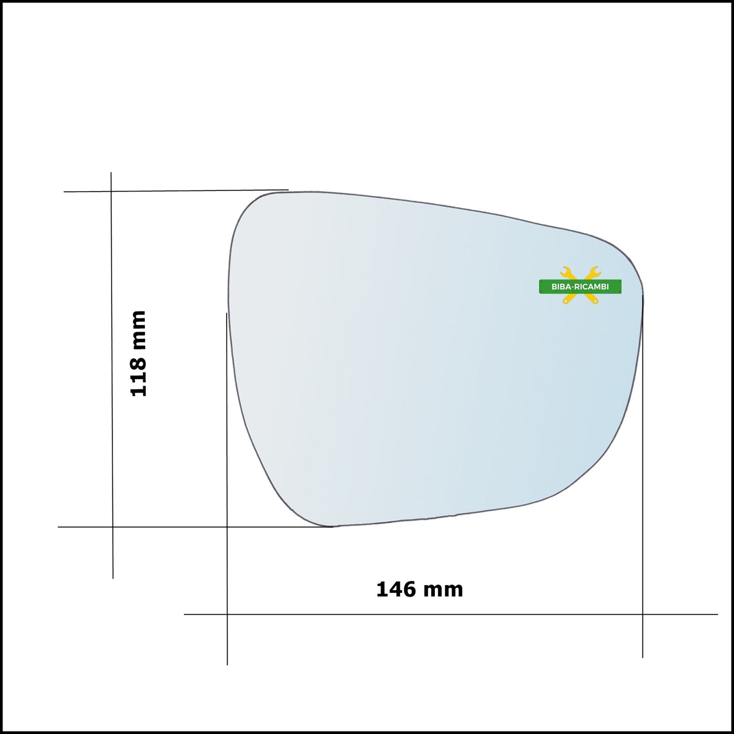 Vetro Specchio Retrovisore Lato Sx-Guidatore Per Suzuki Celerio (LF) dal 2014> BIBA-RICAMBI