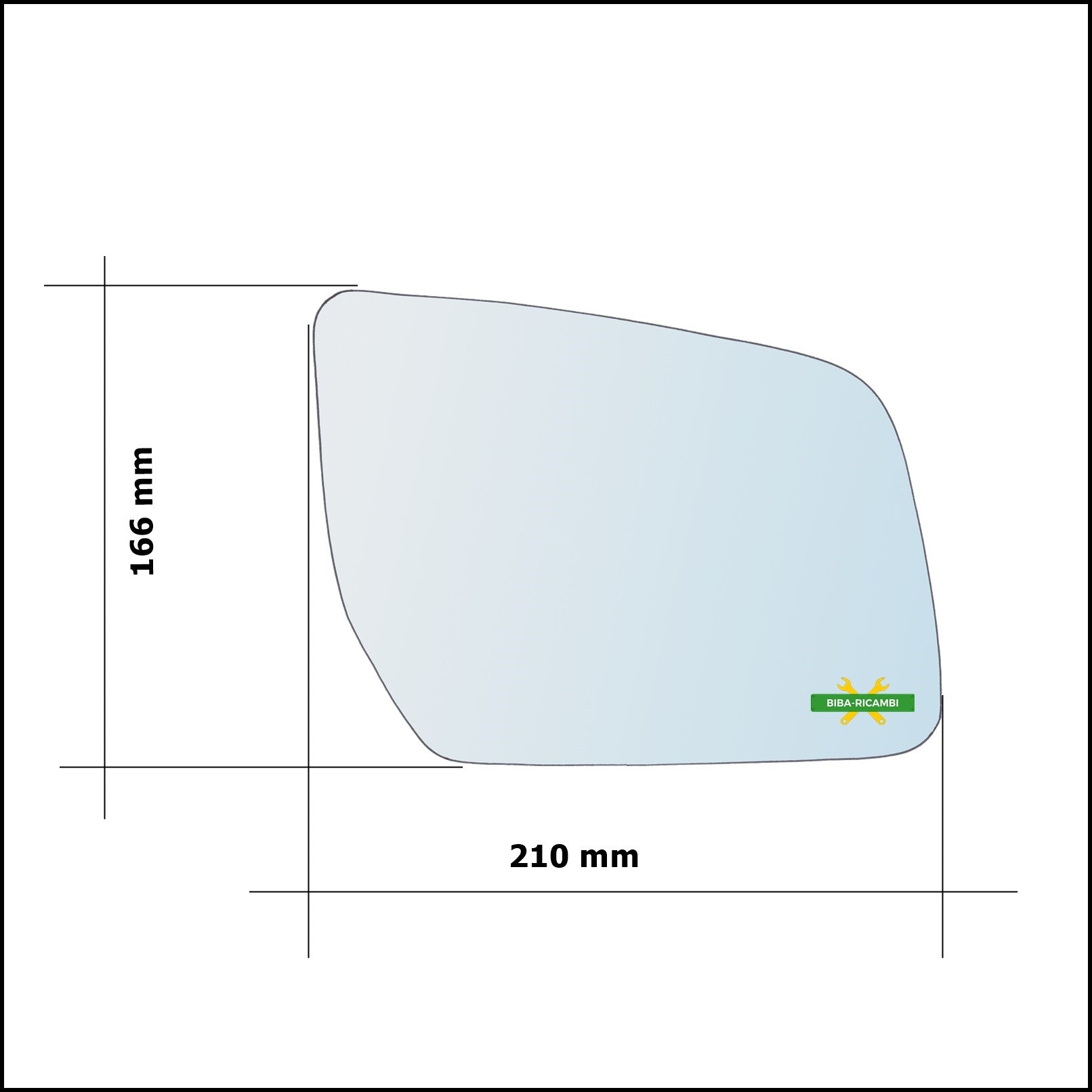 Vetro Specchio Retrovisore Asferico Lato Dx-Passeggero Per Ford Ranger III (TKE) dal 2011> BIBA-RICAMBI