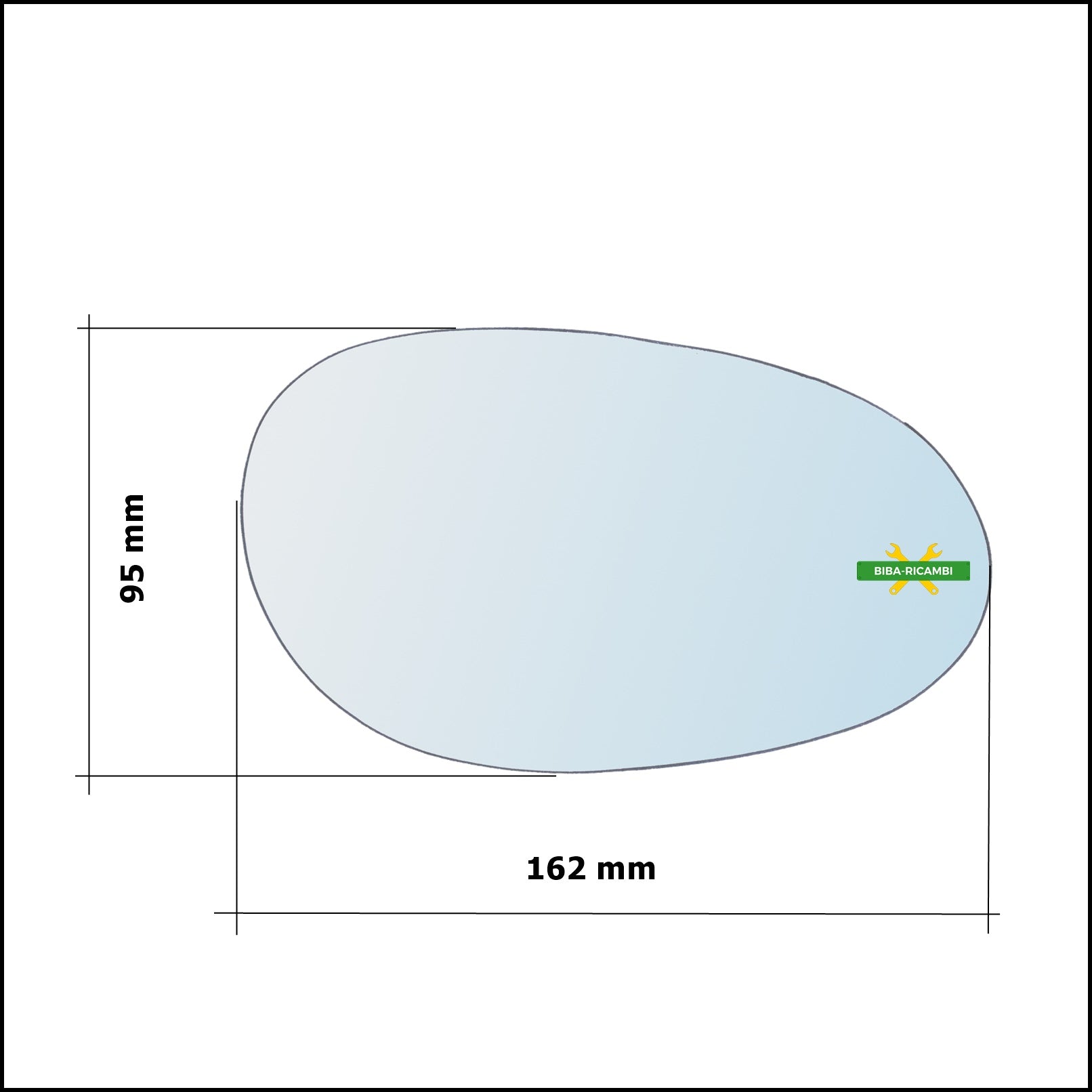 Vetro Specchio Retrovisore Cromato Lato Dx-Passeggero Per Smart ForTwo I (450) dal 2004-2007 BIBA-RICAMBI
