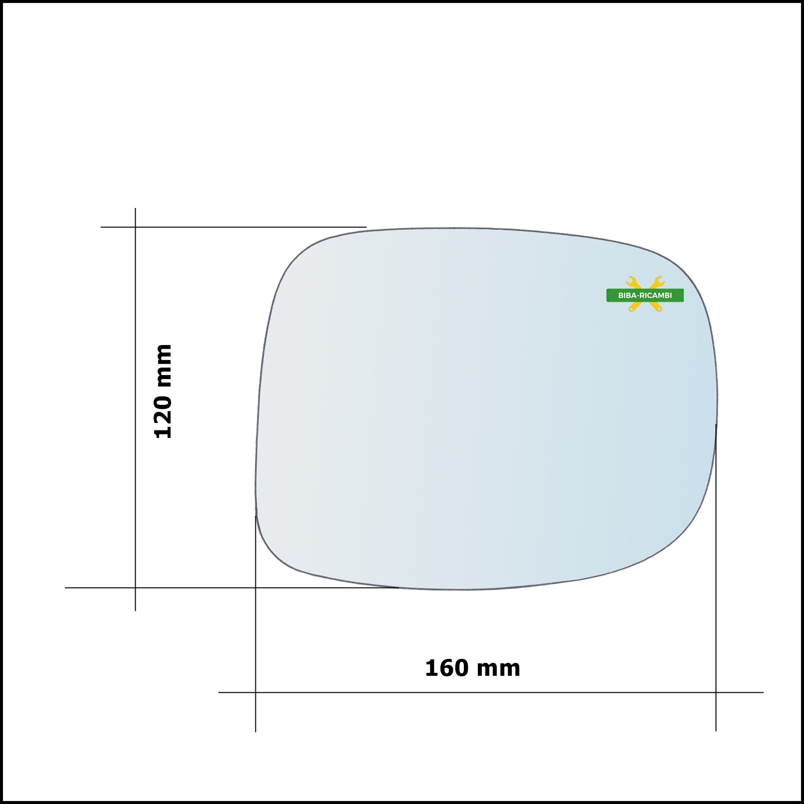 Vetro Specchio Retrovisore Asferico Lato Dx-Passeggero Per Honda Civic IX (FK) dal 2012-2016 BIBA-RICAMBI