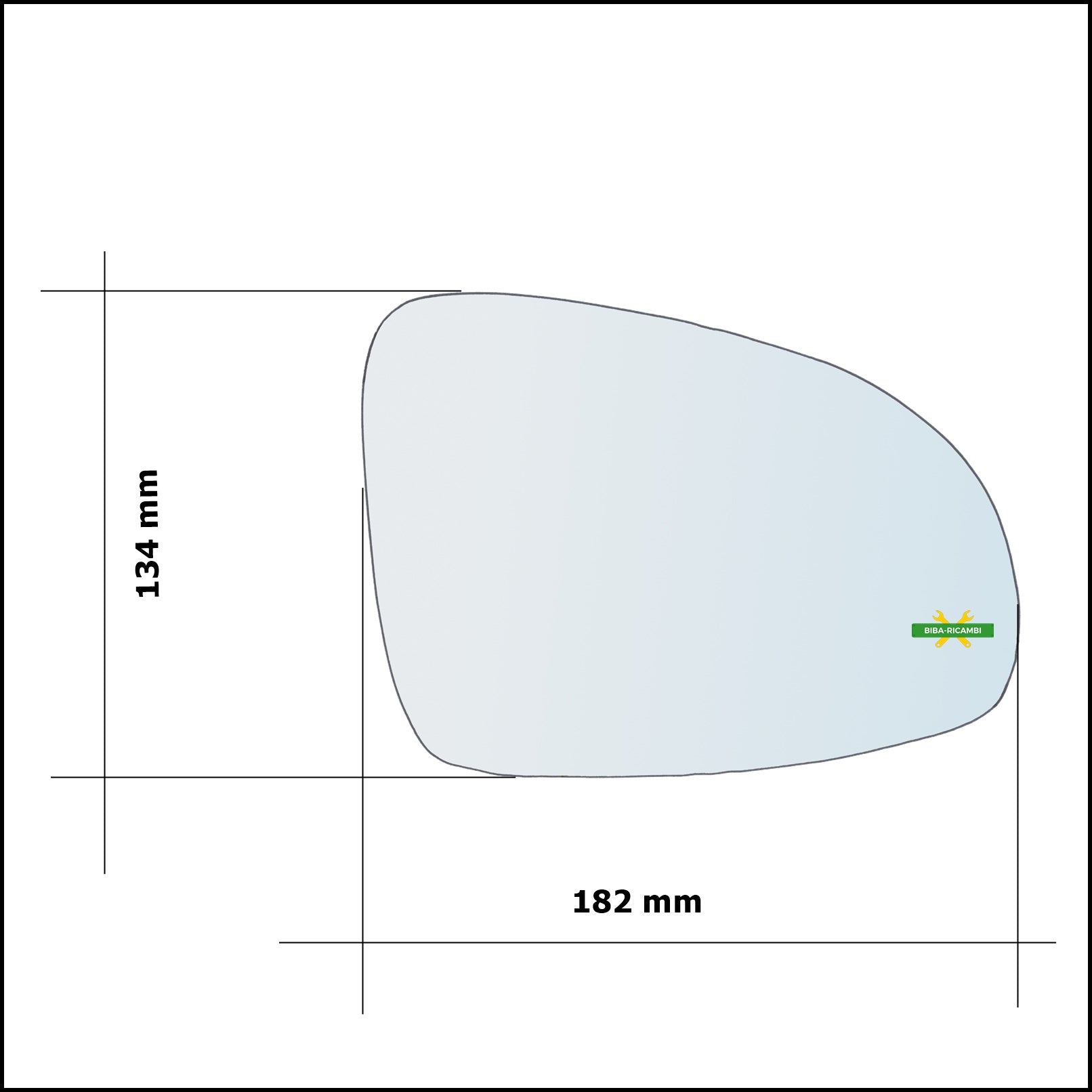 Vetro Specchio Retrovisore Asferico Lato Dx-Passeggero Per Kia Sportage IV (QL) dal 2015> BIBA-RICAMBI