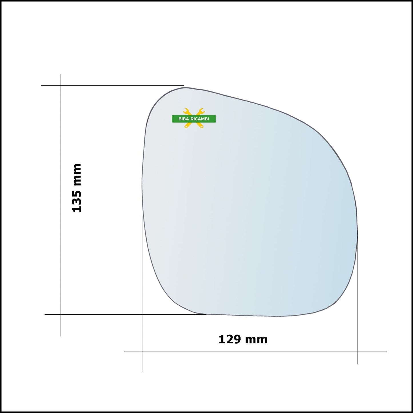 Vetro Specchio Retrovisore Lato Sx-Guidatore Per Citroen C3 I (FC) solo anno 2009 BIBA-RICAMBI