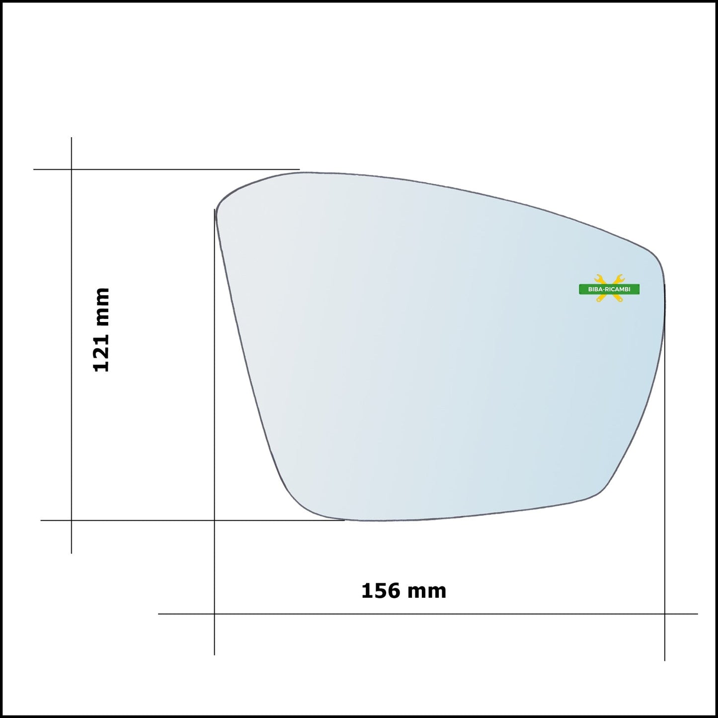 Vetro Specchio Retrovisore Asferico Lato Sx-Guidatore Per Volkswagen T-Cross (C11_) dal 2018> BIBA-RICAMBI