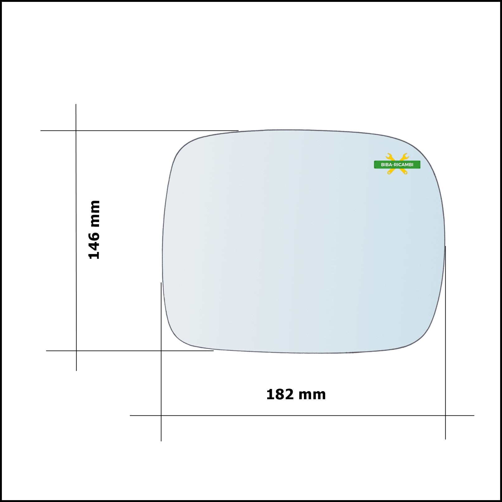 Vetro Specchio Retrovisore Asferico Lato Dx-Passeggero Per Nissan Terrano II (R20) dal 1992> BIBA-RICAMBI