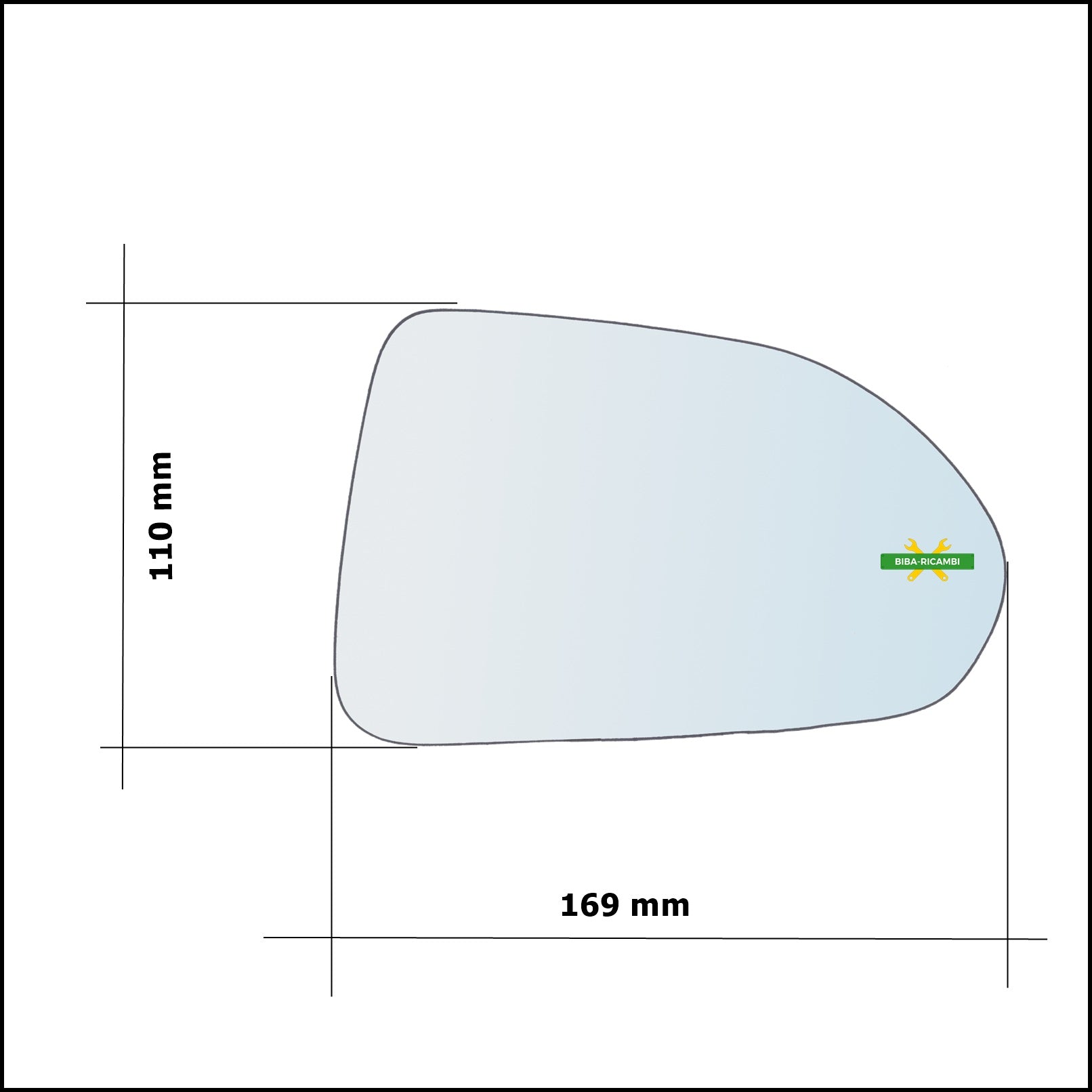 Vetro Specchio Retrovisore Asferico Lato Sx-Guidatore Per Honda City dal 2006-2008 BIBA-RICAMBI