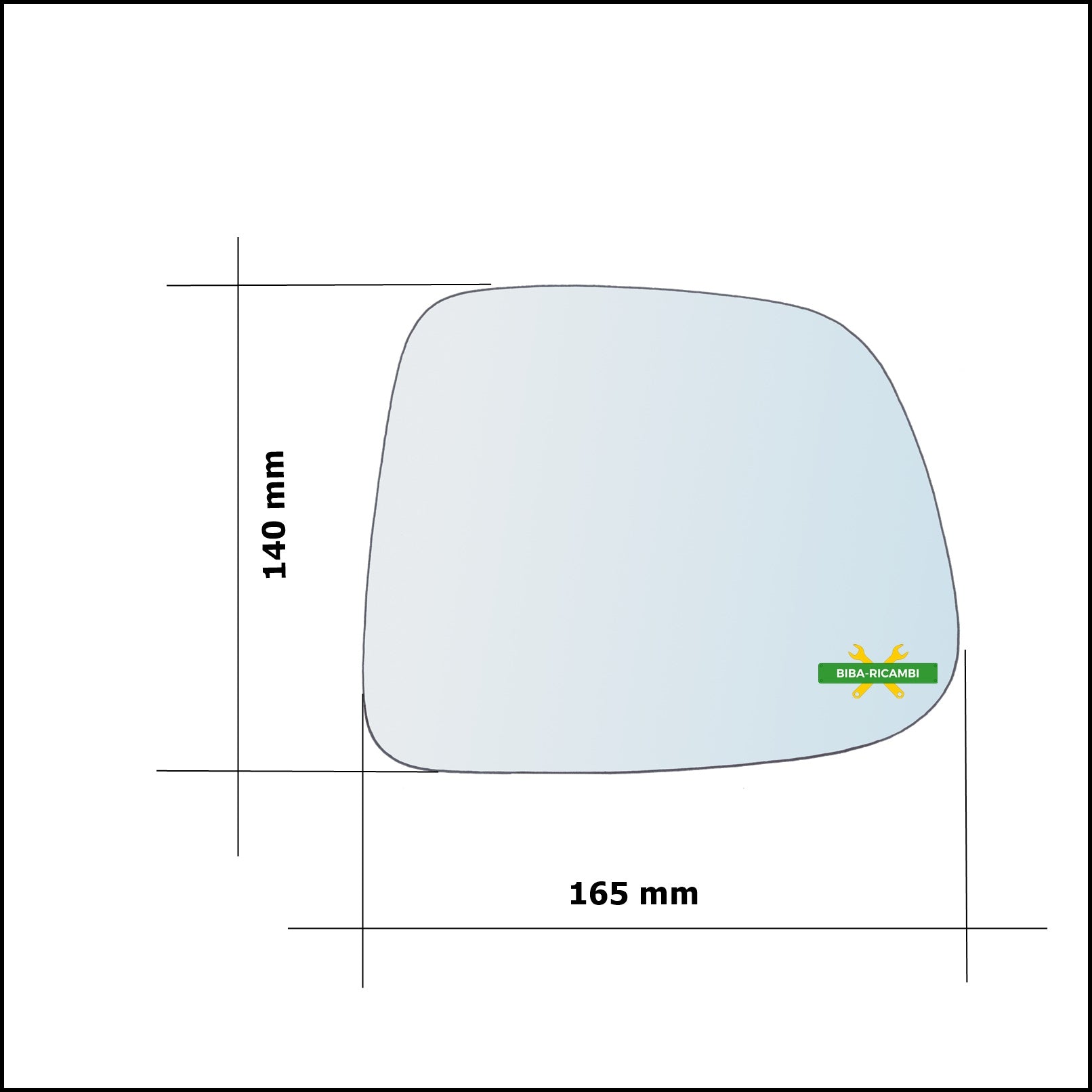 Vetro Specchio Retrovisore Asferico Lato Dx-Passeggero Per Chevrolet Orlando (J309) dal 2010> BIBA-RICAMBI