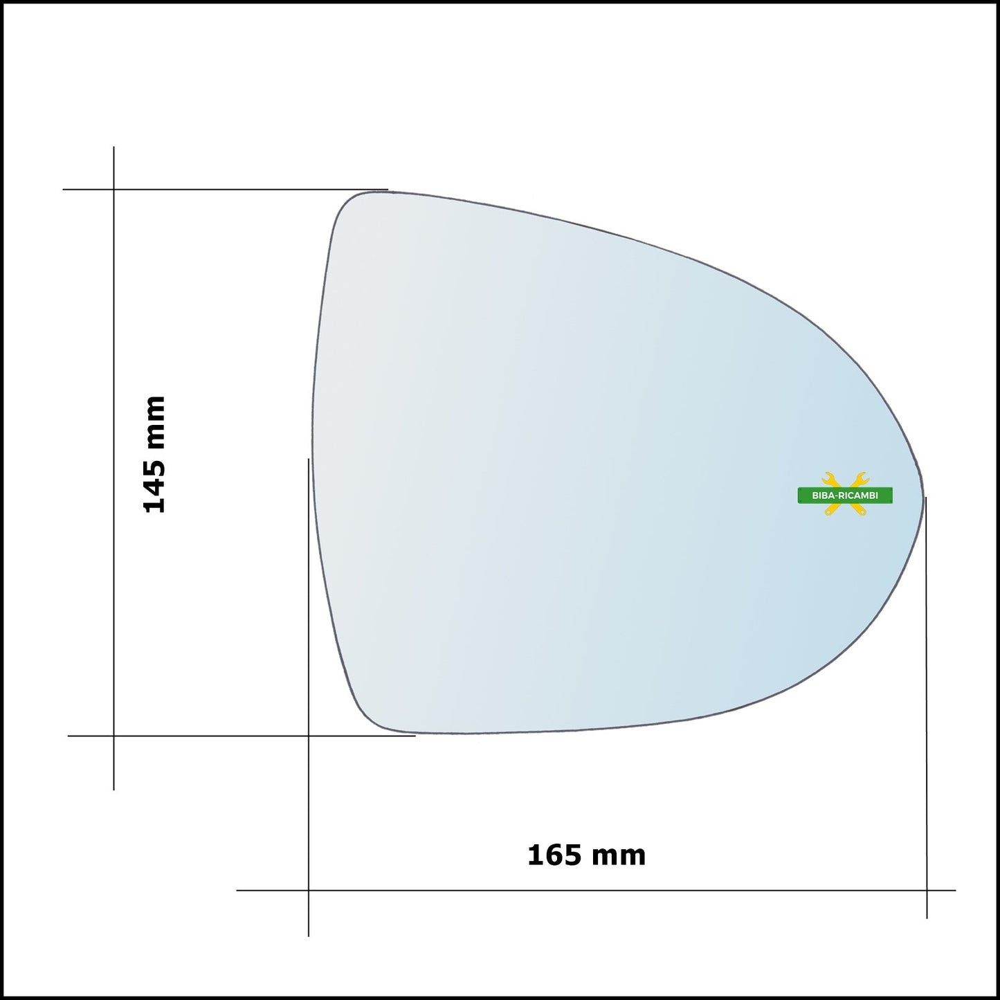 Vetro Specchio Retrovisore Lato Dx-Passeggero Per Kia Sportage III (SL) dal 2009-2015 BIBA-RICAMBI