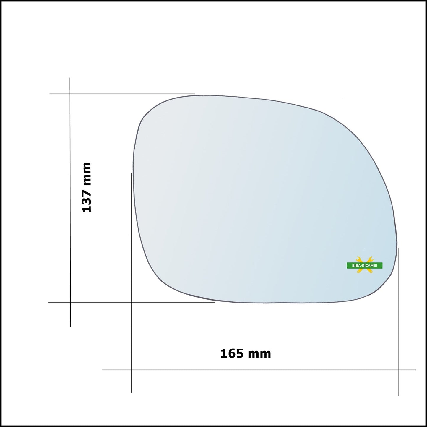 Vetro Specchio Retrovisore Lato Dx-Passeggero Per Kia Soul II (PS) dal 2014> BIBA-RICAMBI