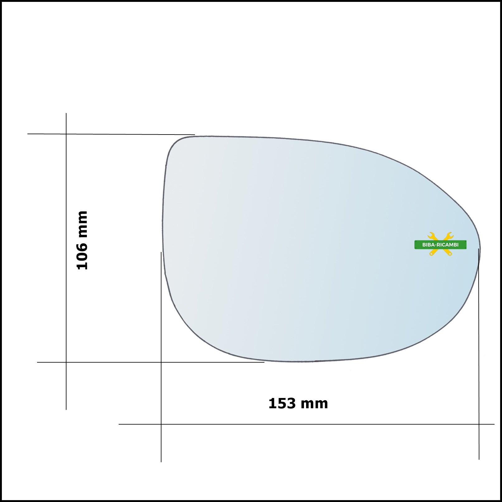 Vetro Specchio Retrovisore Lato Dx-Passeggero Per Mazda MX-5 IV (ND) dal 2015> BIBA-RICAMBI